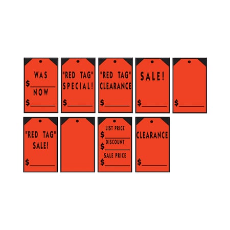 Stick-On Tags (Dozen Per Pack): Red,[Rb]Style Pk, 260-RE-RE-1